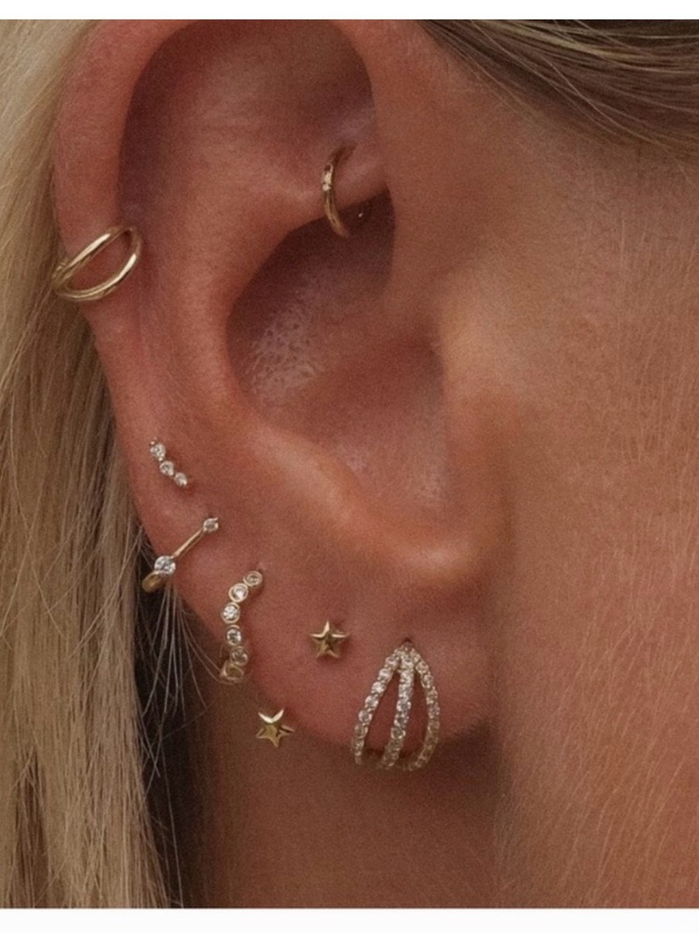 Adornmonde Lincoln Star u Hoop Piercings earrings